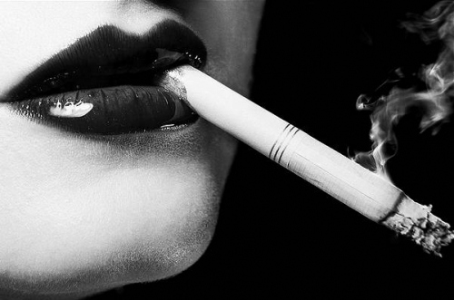 beauty, black and white and cigarette