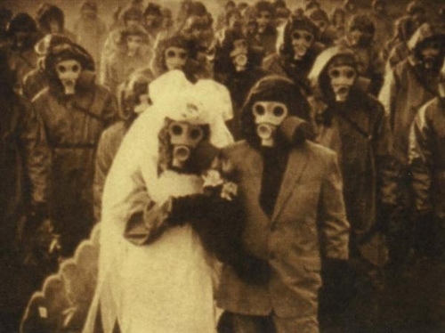 couples, creepy and gas masks