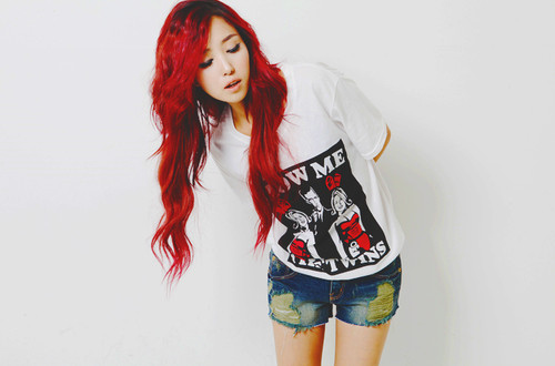 asian, fashion, girl, hair, readhead, red