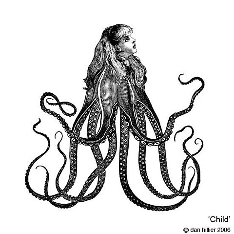 art, black and white and cephalopods