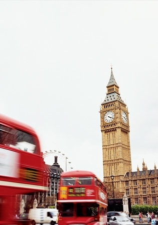 architecture, big ben and bus
