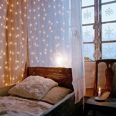bed, decor and light