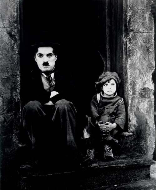 black and white, boy and chaplin