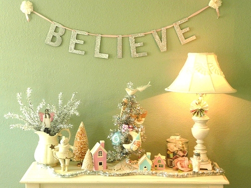 believe, christmas, decor, pastel, quote, vintage - image #760 on ...
