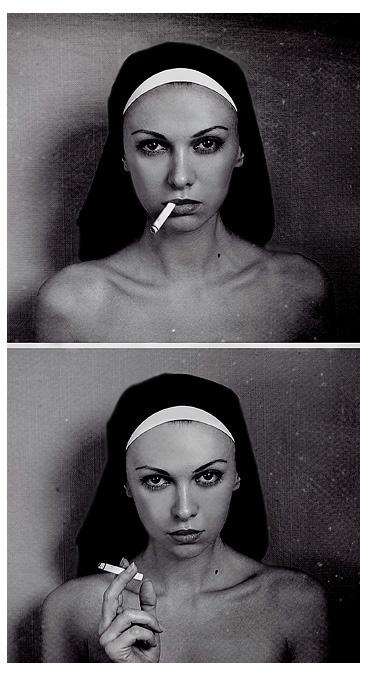 aneta cowalczyk, cigarette and nun
