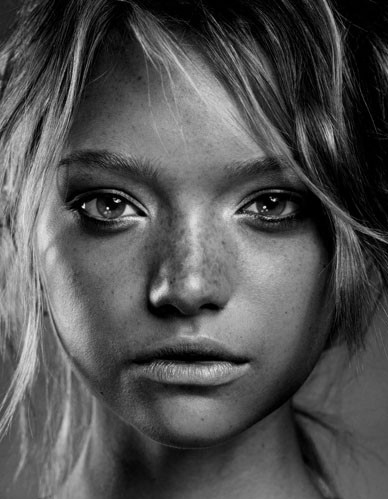 beauty, black and white and face