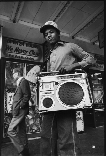 bad ass, black and white and boombox