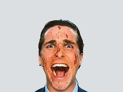 american psycho, blood and christian bale