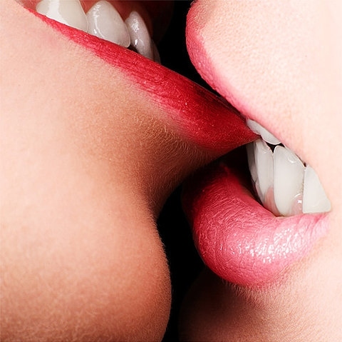 girl lips, kiss and lesbians