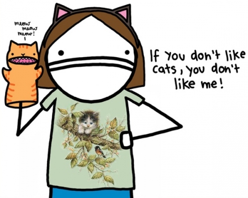 cartoon, cat and cat lady