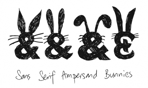 ampersand,  black and  bunnies