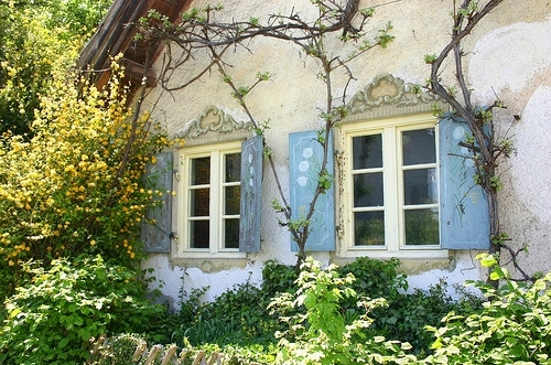 bavaria, blue and cottage