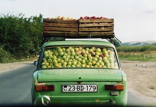 apple, apples and car