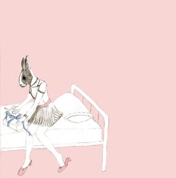 art, bed and bunny