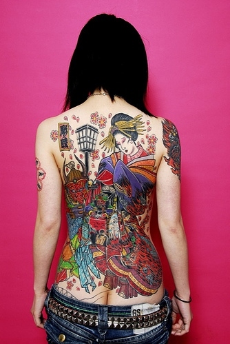 awesome,  back and  bird tattos