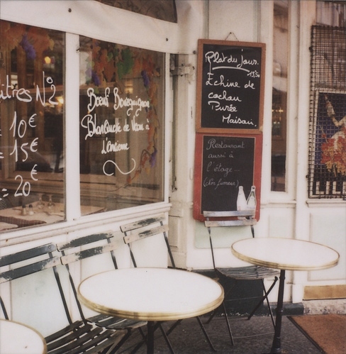 cafe, chalkboard and france