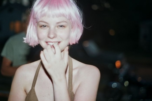 girl, pastel hair and pink