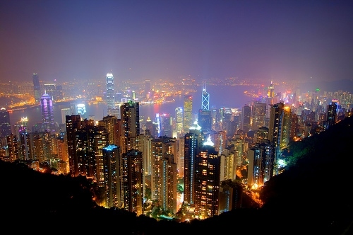 Bg City City Hong Kong Lights Night Skyline Image 2283 On