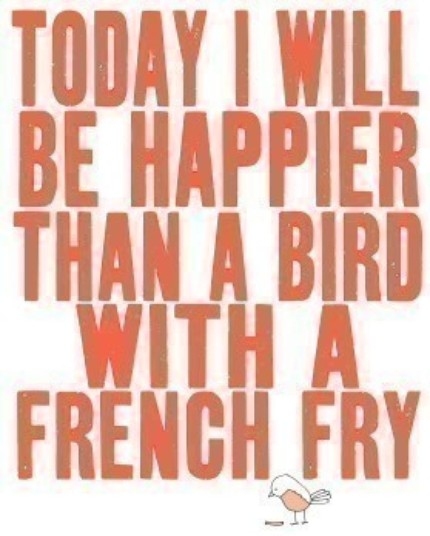 bird, french fry and happy
