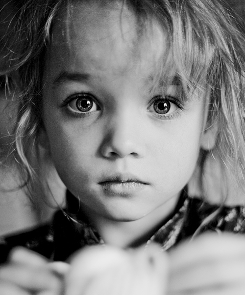 black and white, child and expressive