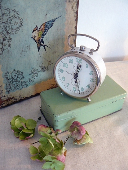 alarm, antique and bird