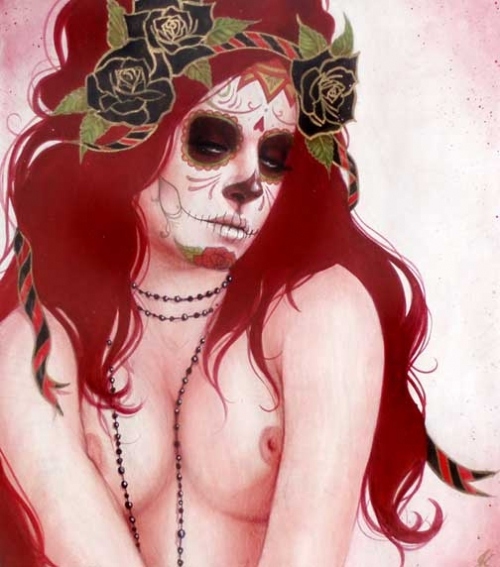 breasts,  calavera and  day of the dead