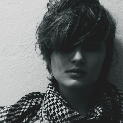 androgyny, black and white and face
