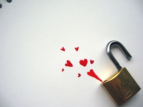 heart, lock and love