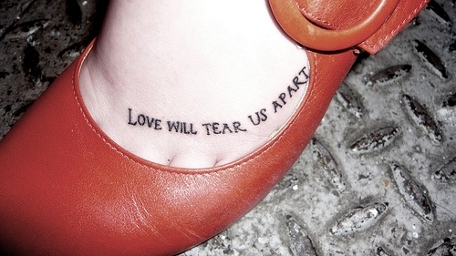 foot tattoo,  ian curtis and  joy division