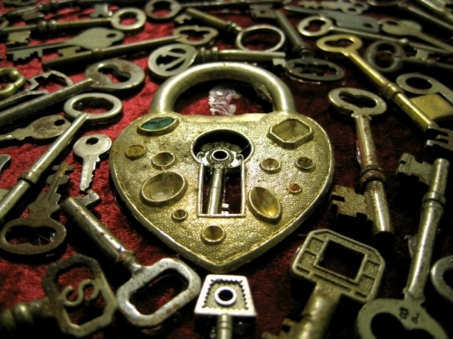 heart, key and lock