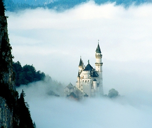 castle, clouds and germany