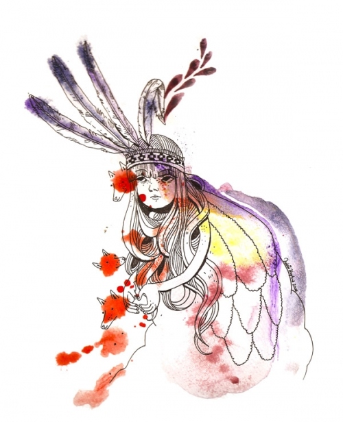 color, feathers, girl, hair, indian, native