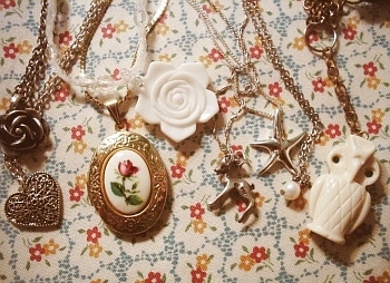 cameo,  chain and  charms