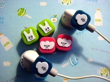 blue,  cute and  earphones