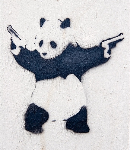 banksy, graffiti and gunfight panda