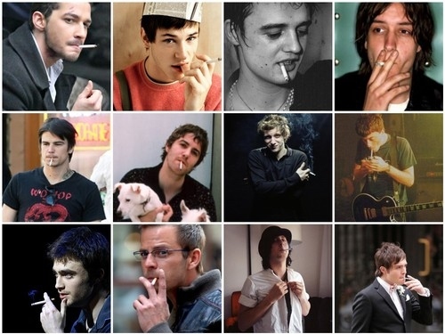 ahh the one biting his thumb!, carl barat and cigarette