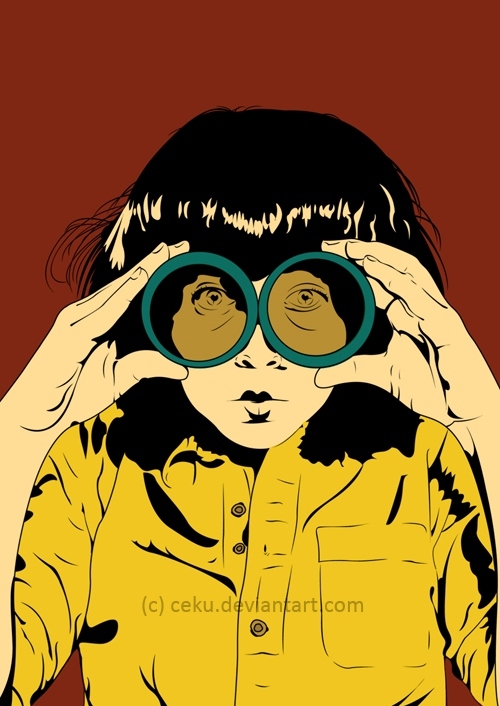 eye, girl and illustration