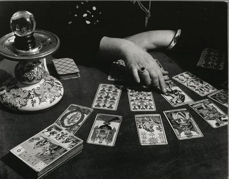 black and white, cards and divination