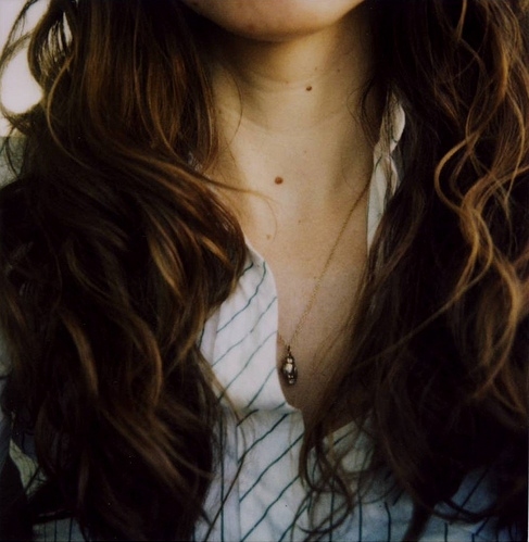 brunette, closeup and curly hair