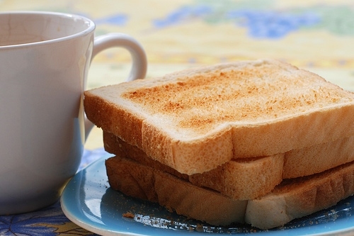 bread, breakfast and coffee