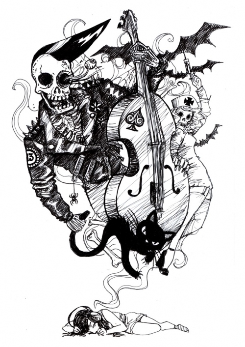cello, drawn and dream