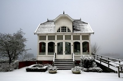 architecture,  house and  snow