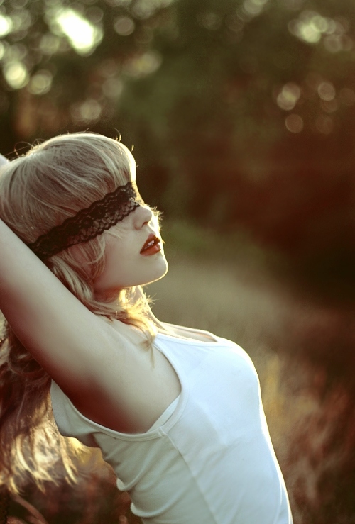 blindfolds, blonde and girl