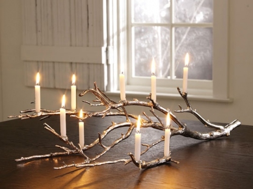 branch, candles and cream