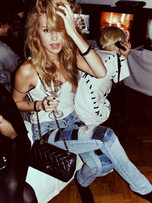 blond, chanel bag and cocktail