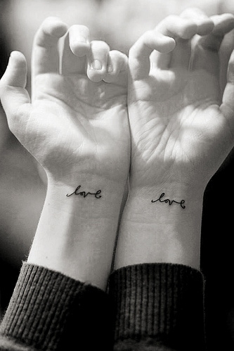 black and white cute love romantic tattoos wrist tattoo