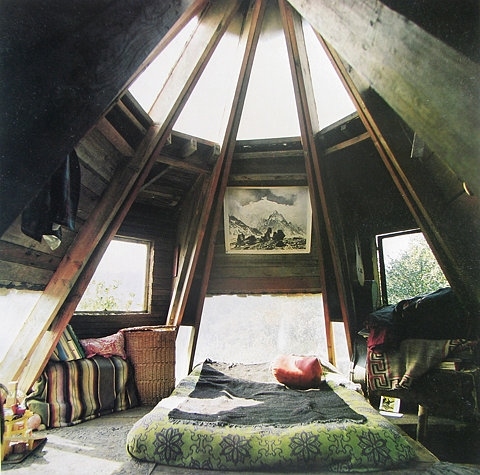 architecture, attic and bedroom