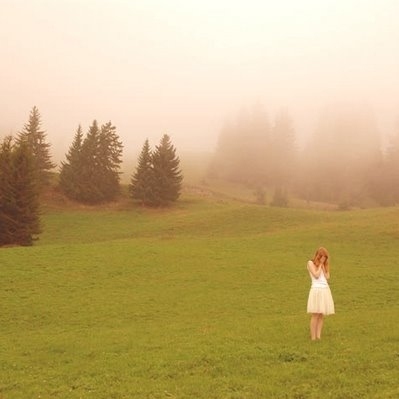 dress, field and girl