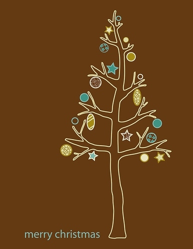 branches, brown, card, christmas, christmas tree, holidays