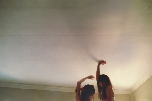 arms, brown hair and ceiling